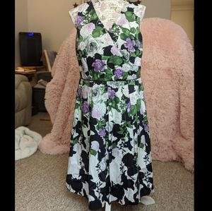 Talbots x Oprah Magazine Hydrangea Fit & Flare Twirl Dress Womens 10p